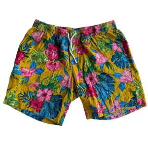 Men's JOGAL 2XL Shorts Hawaiian Hibiscus Print Resort Vacation Tropical Colorful